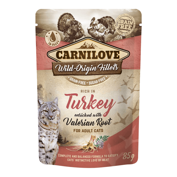 ⁦Carnilove Turkey enriched with Valerian Root for Adult Cats (Wet Food Pouches) 85g⁩ - الصورة ⁦1⁩