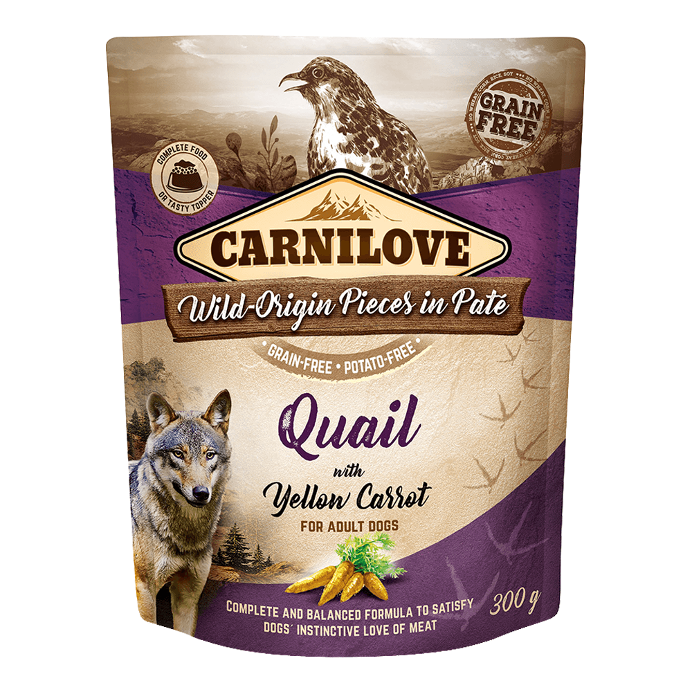 Carnilove Quail With Yellow Carrot For Adult Dogs (Wet Food Pouches) 300g - Image 1