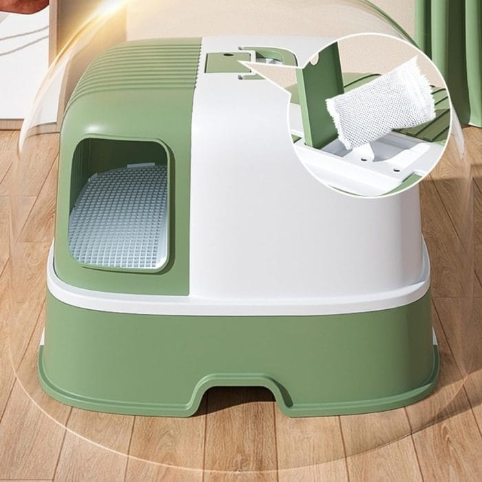 Pado Claws Cat Litter Box 57.6*52.8*38cm-Green - Image 2