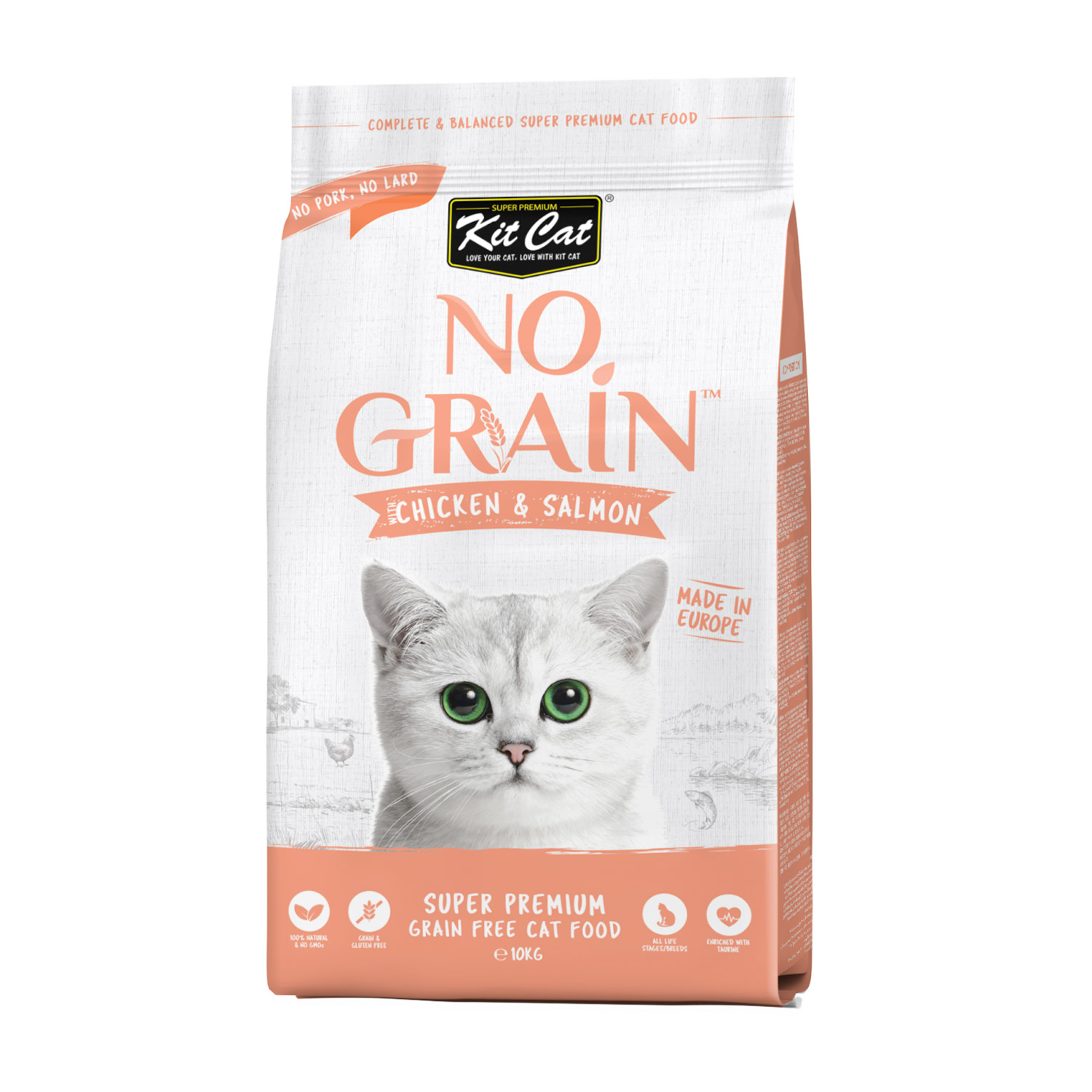 KitCat-No-Grain-Chicken-Salmon Kit Cat No Grain Chicken And Salmon 1kg - الصورة 1
