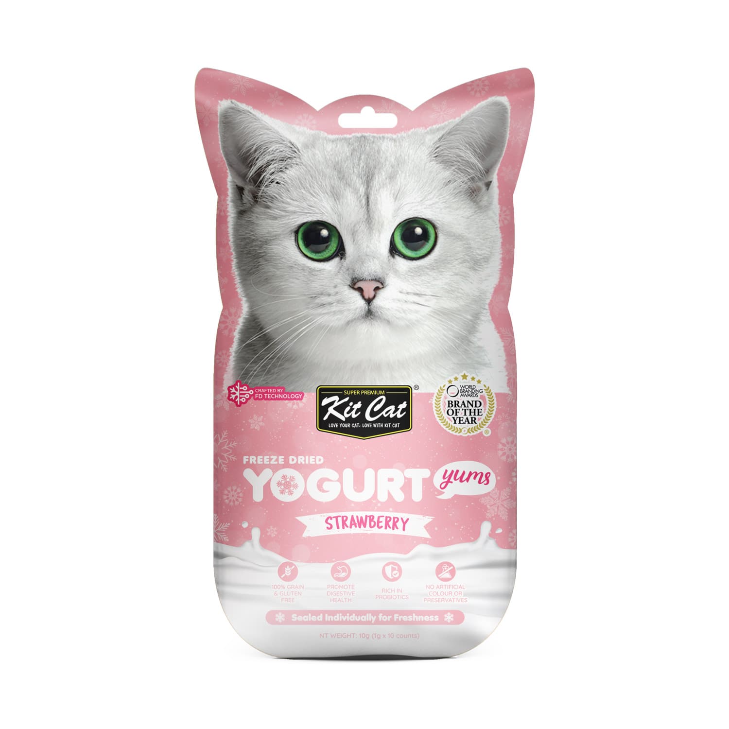 Yogurt-Yums-Strawberry-1 Kit Cat Freeze Dried Yogurt Yums – Strawberry - Image 1