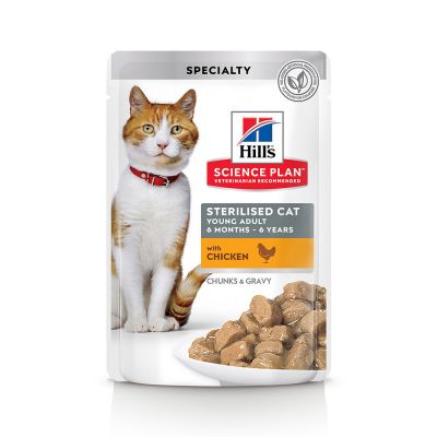 ⁦Hill’s Science Plan Sterilised Cat Young Adult Cat Wet Food With Chicken Pouches 85g⁩ - الصورة ⁦1⁩