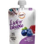 Gnawlers Lick 'n' Lickable Cat Treats 100g - Yogurt & Blueberry